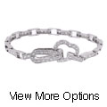 Sterling Silver CZ Clasp Bracelet