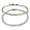 Icz Stonez Sterling Silver Multicolor CZ Bracelet