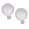 DaVonna 14k Gold Akoya Cultured Pearl Diamond Earrings