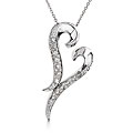 14k White Gold 1/4ct Diamond Heart Pendant