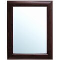 Grooved Dark Mahogany Framed Wall Mirror