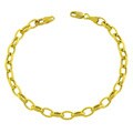 14k Gold Hollow Satine 7-inch Charm Bracelet