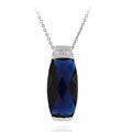 Icz Stonez Sterling Silver Blue and White CZ Pendant