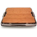 Polished Steel Large Gourmet Cutting Board & Tray