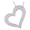 14kt White Gold & 1/4-ct Diamond Heart Pendant