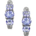 14k White Gold Diamond Tanzanite Earrings