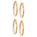 18k Gold over Sterling Silver Clip Hoop Earrings (Set of 2 Pairs)