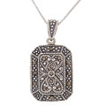 Sterling Silver Marcasite Locket Pendant