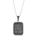 Sterling Silver Marcasite Locket Pendant