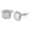 Icz Stonez Sterling Silver Square Cuff Links