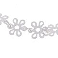 Italian Sterling Silver Flower Link Anklet