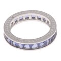 Icz Stonez Sterling Silver Blue Stackable CZ Eternity Band/Ring