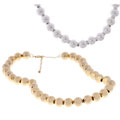 Sterling Silver/18k Gold 12mm Round Bead Necklace