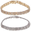 18k Gold Overlay or Sterling Silver 1/4ct TDW Diamond Bracelet (I-J, I3)