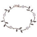 ICZ Stonez Sterling Silver Marcasite and CZ Vine Bracelet