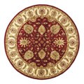 Hand-tufted Agra Red/ Gold Wool Rug (6' Round)