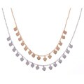 Sterling Silver/Gold Overlay Rolo Link Dangling Heart Necklace