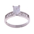 Tressa Sterling Silver Emerald-cut CZ Ring