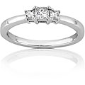 14k Gold 1/4ct TDW Princess Diamond 3-stone Ring (H-I, I1-I2)