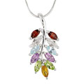 Sterling Silver Multi-Gemstone Pendant