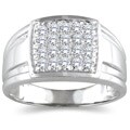 10k White Gold Men's 1/2ct TDW Diamond Square Ring (I-J, I1-I2)