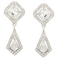 18k White Gold 1 5/8ct Diamond Drop Earrings