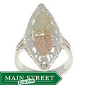 14-kt Black Hills Gold on Silver Elongated Ring