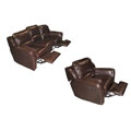 Chocolate Reclining Leather Sofa and Reclining Chair Set