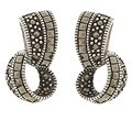 Sterling Silver Marcasite Double Loop Earrings
