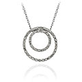 Sterling Silver 1/8ct Diamond Two Circle Pendant