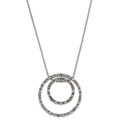 Sterling Silver 1/8ct Diamond Two Circle Pendant