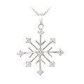 Icz Stonez Sterling Silver CZ Snowflake Pendant