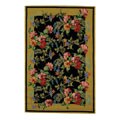 Hand-hooked Midnight Garden Black Wool Rug (5'3 x 8'3)