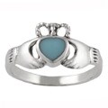Sterling Silver Turquoise Claddagh Ring