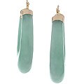 14k Gold Jade Horseshoe Hoop Earring
