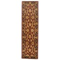 Handmade Heritage Kashan Burgundy/ Black Wool Rug (2' x 10')