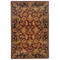 Handmade Heritage Kashan Burgundy/ Black Wool Rug (5' x 8')