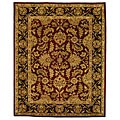 Handmade Heritage Kashan Burgundy/ Black Wool Rug (8'3 x 11')