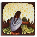 The Flower Seller by Rivera Stretched Canvas Art