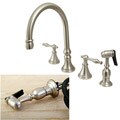 Kitchen Faucet with Metal Lever Handles and Sprayer