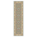 Lyndhurst Collection Floral Motif Greyish Blue/ Ivory Runner (2'3 x 8')