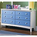 Blanca White & Blue 6-drawer Dresser