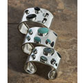 Sterling Silver and Stone Cuff Bracelet (Mexico)