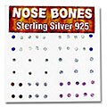 Sterling Silver Multicolor Crystal Nose Bone  (Set of 52)