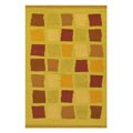 Handmade Green Blocks Wool Rug (8' x 11')