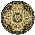 Hand-hooked Fruit Harvest Black Wool Rug (5'6 Round)