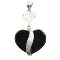 Black Agate Heart Shape Pendant (China)
