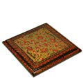 Handmade Lacquer Etched Floral Tile Box