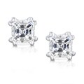 14k Gold 5/8ct TDW Asscher Diamond Stud Earrings (H-I, SI1-SI2)