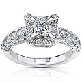 14k White Gold 1-1/6ct TDW Princess Diamond Halo Enagement Ring (H-I, I1-I2)